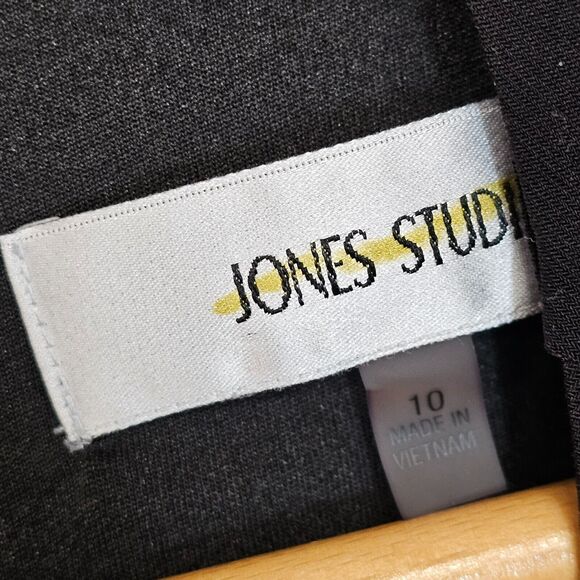 Jones Studio Women Sleeveless Midi Sheath Dress Size 10 Black Career Office - Picture 4 of 9